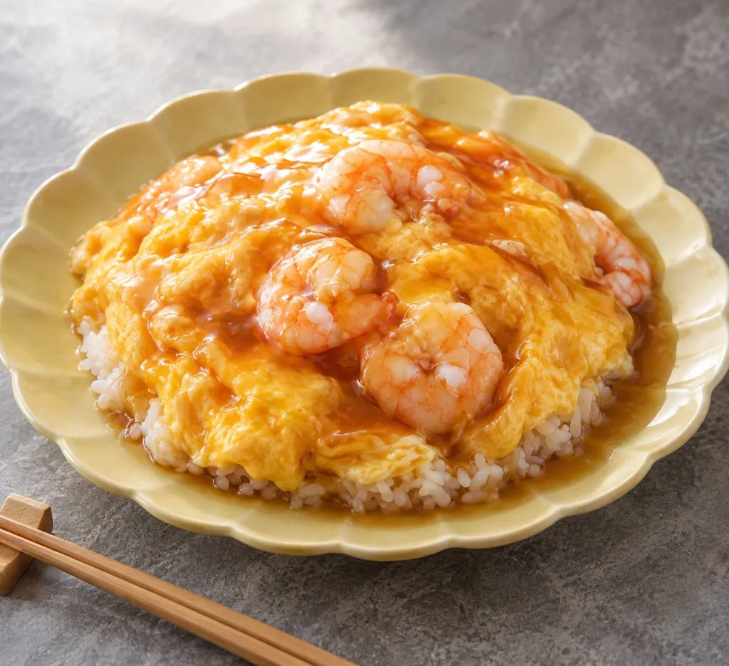 えびと卵の甘酢天津飯の完成イメージ