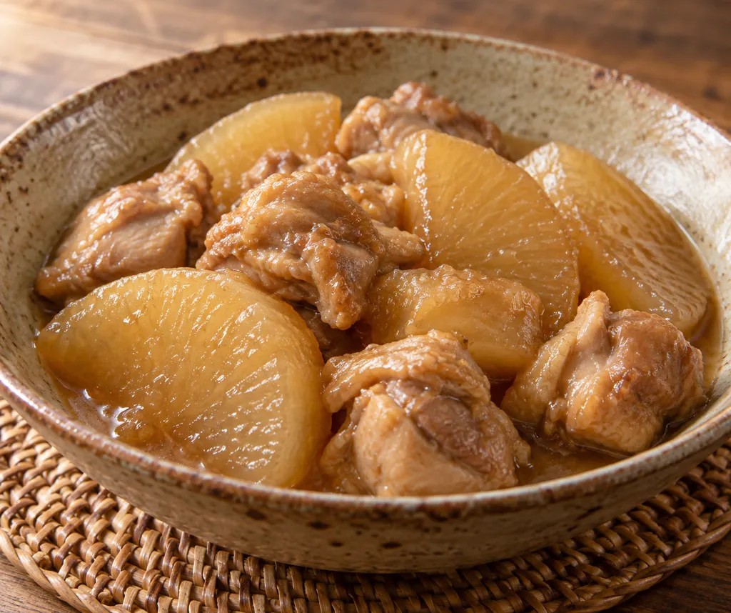 鶏もも肉と大根の味噌煮の完成イメージ