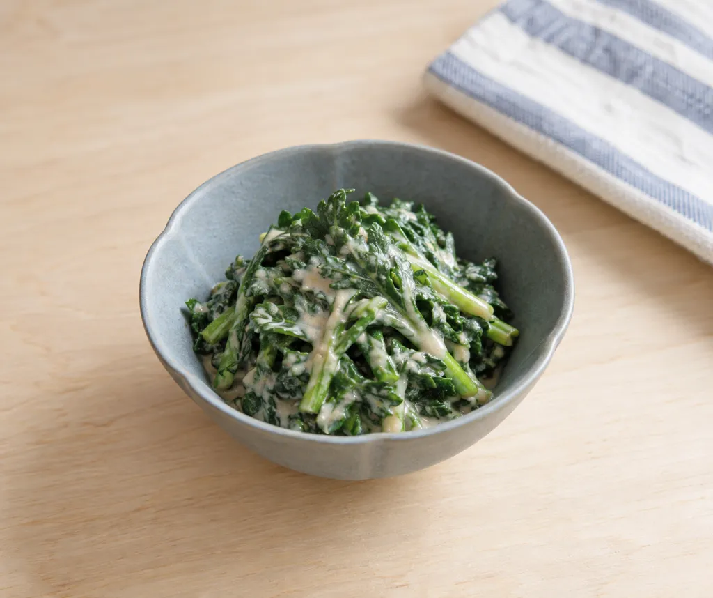 春菊のみそクリーム和えの完成イメージ