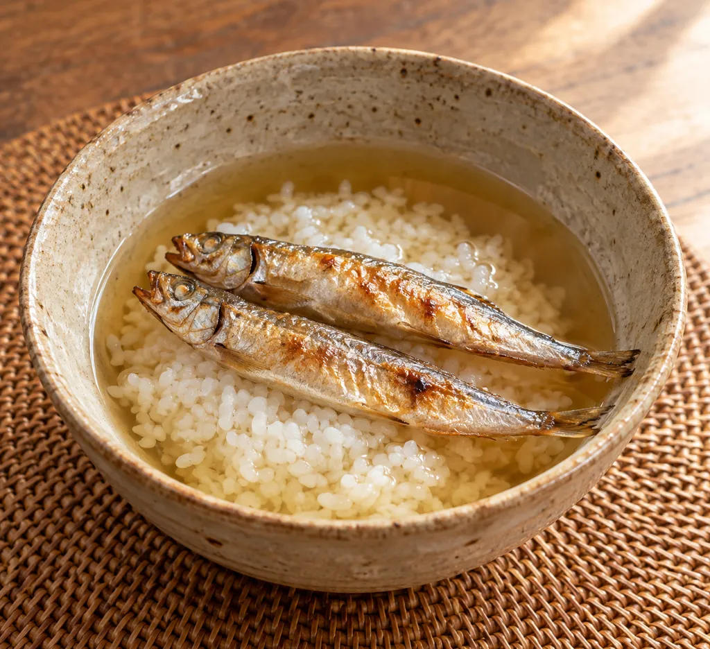 ししゃもの白だし茶漬けの完成イメージ
