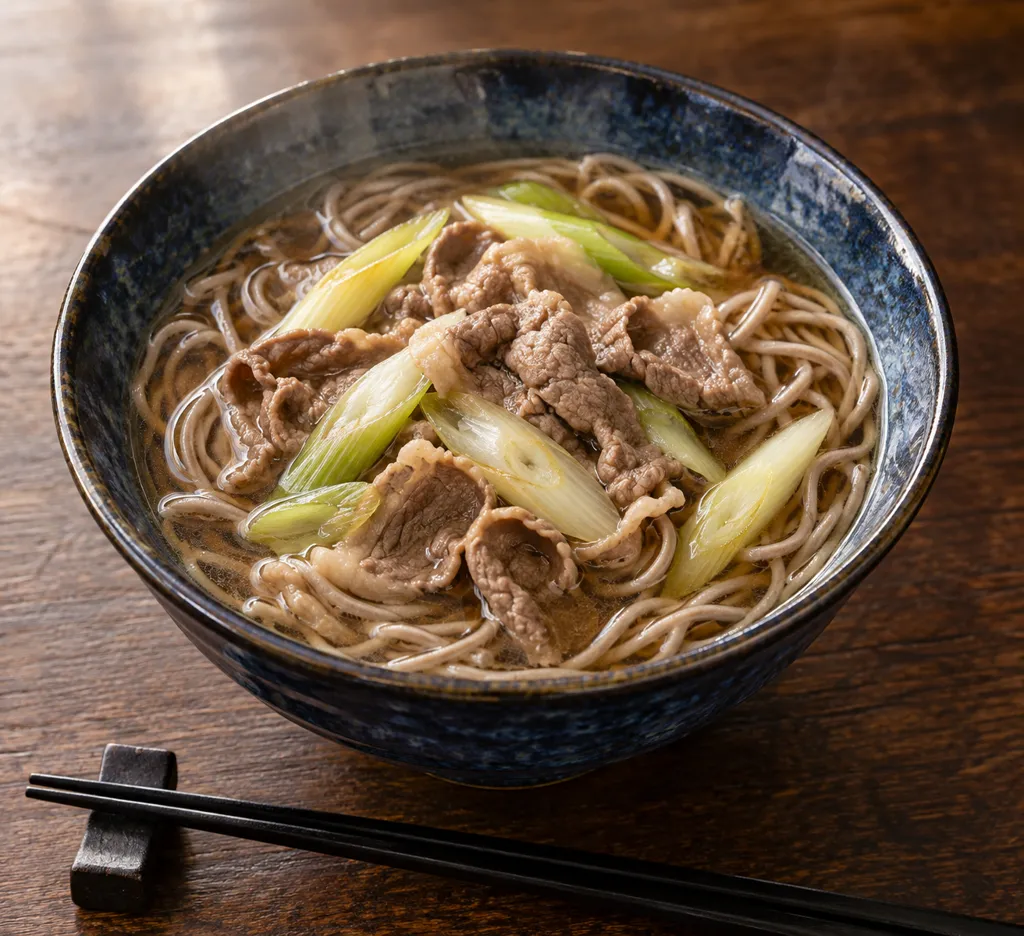 ラム肉とねぎの肉そばの完成イメージ
