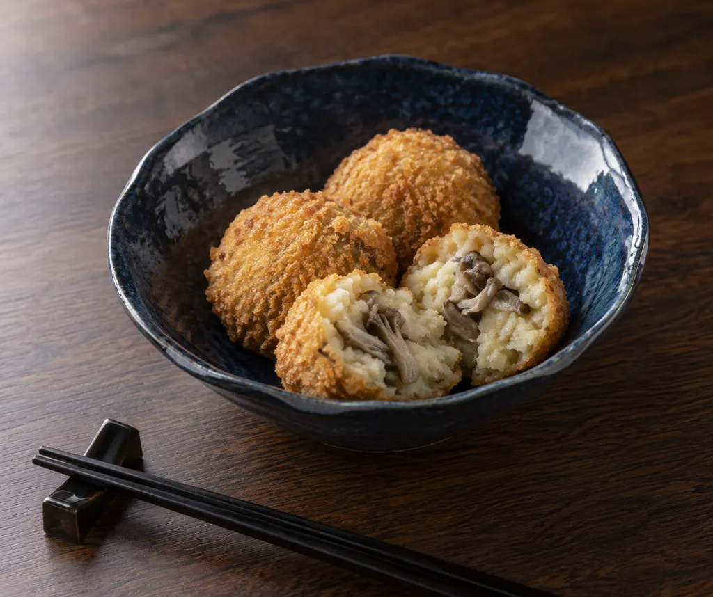 じゃがいもとまいたけの焼きコロッケの完成イメージ