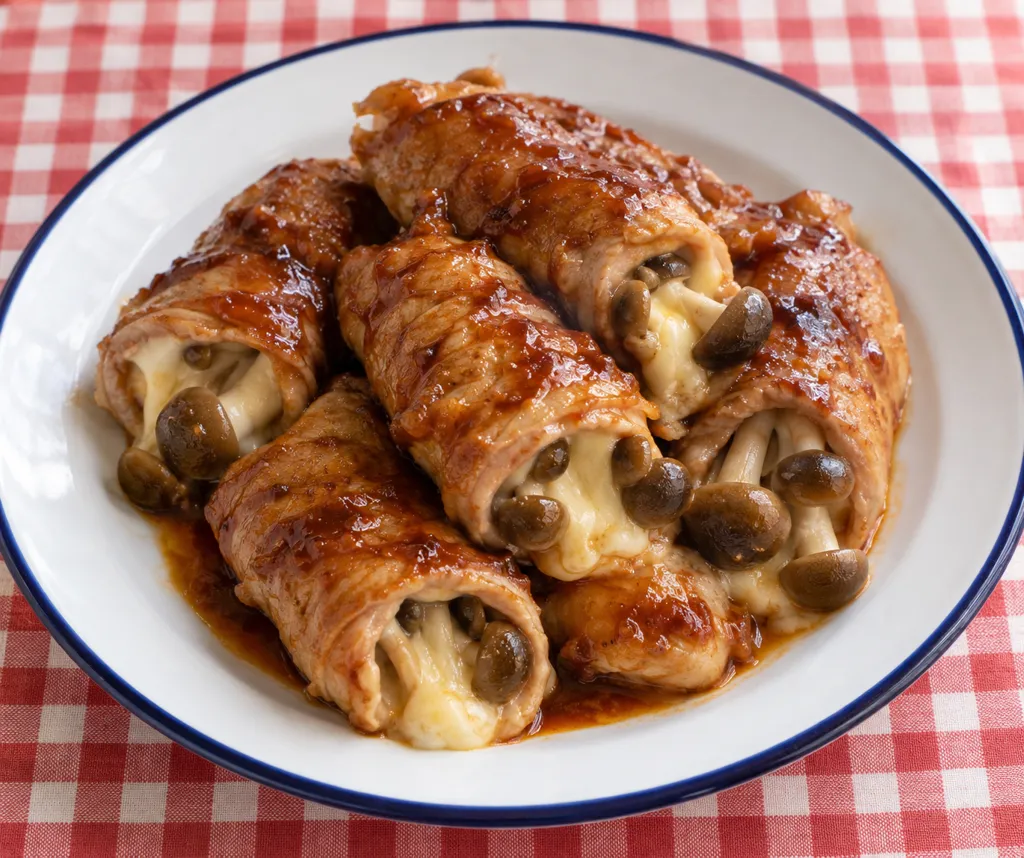 豚ロースとしめじのチーズ巻き焼きの完成イメージ