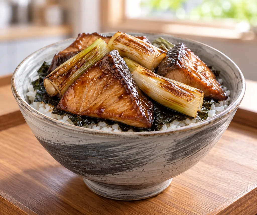 ぶりとねぎののり弁風丼の完成イメージ