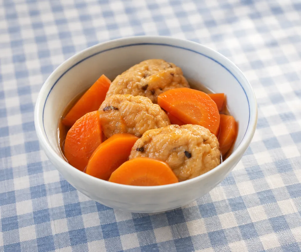 がんもどきとにんじんのうま煮の完成イメージ