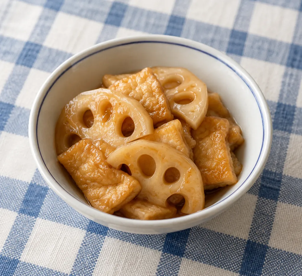 油揚げとれんこんの甘辛煮の完成イメージ
