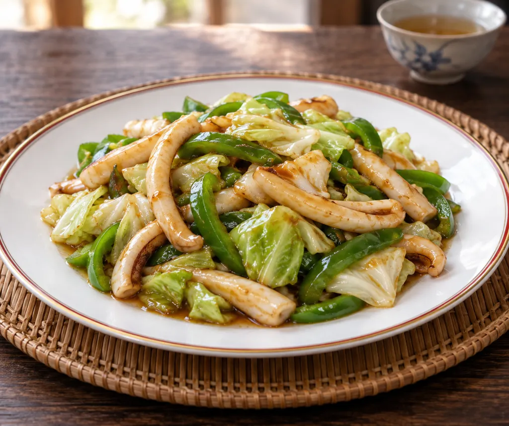 いかとキャベツの中華炒めの完成イメージ