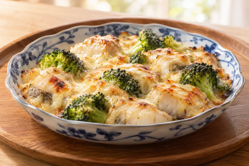 たらとブロッコリーの味噌チーズ焼きの完成イメージ