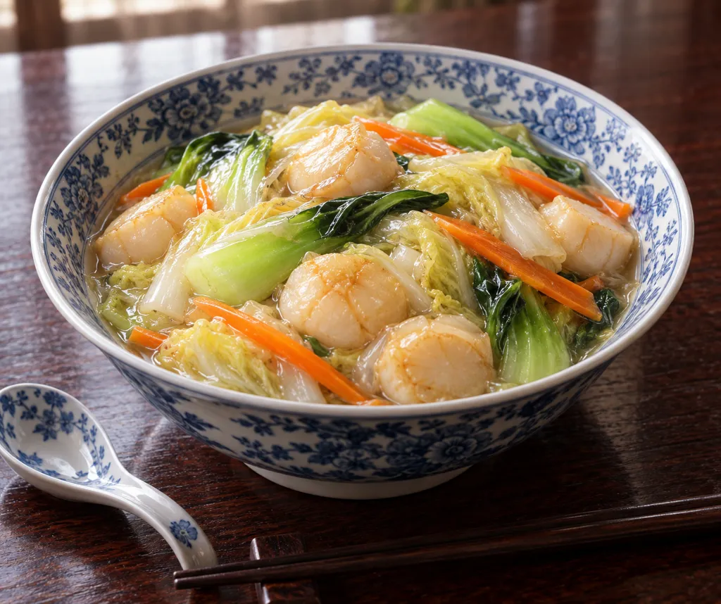 ほたてと白菜の八宝菜あんの完成イメージ