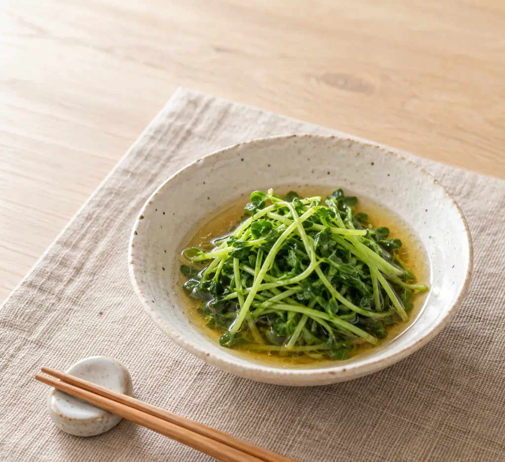 豆苗のごま油香るおひたしの完成イメージ