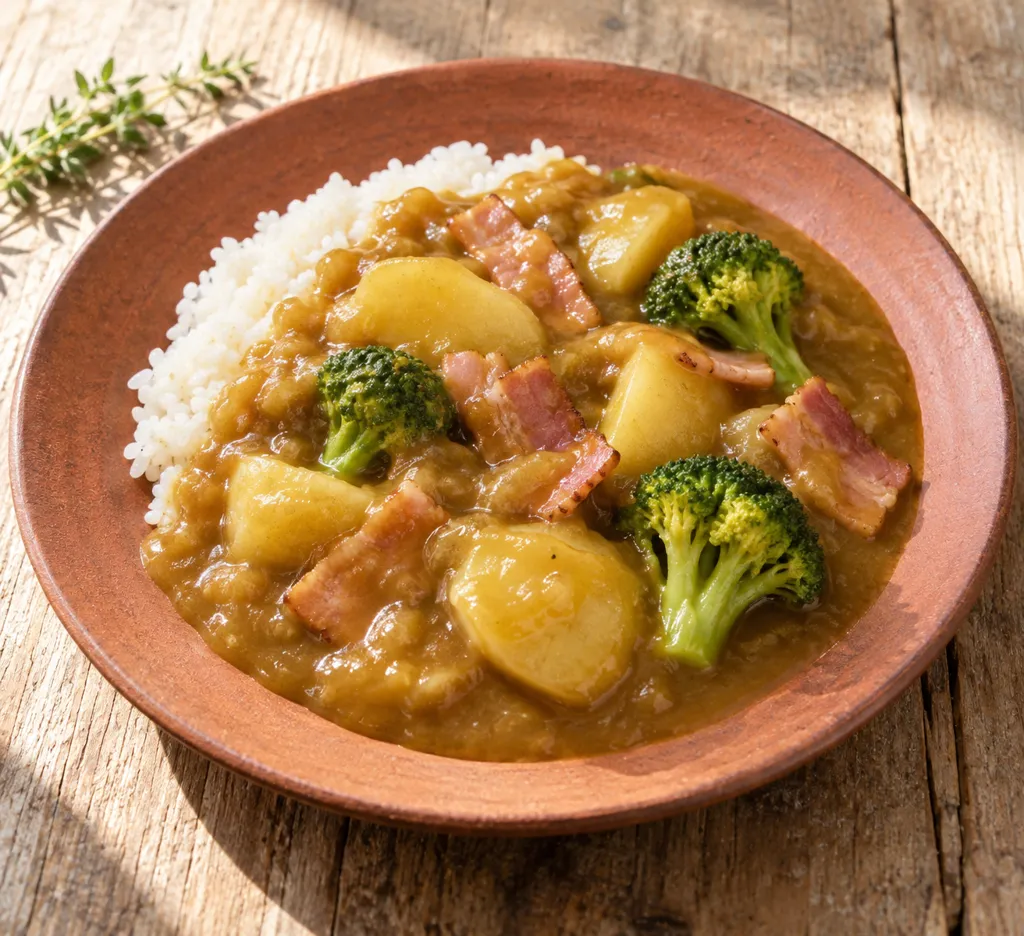 ベーコンとじゃがいもの洋風カレーの完成イメージ