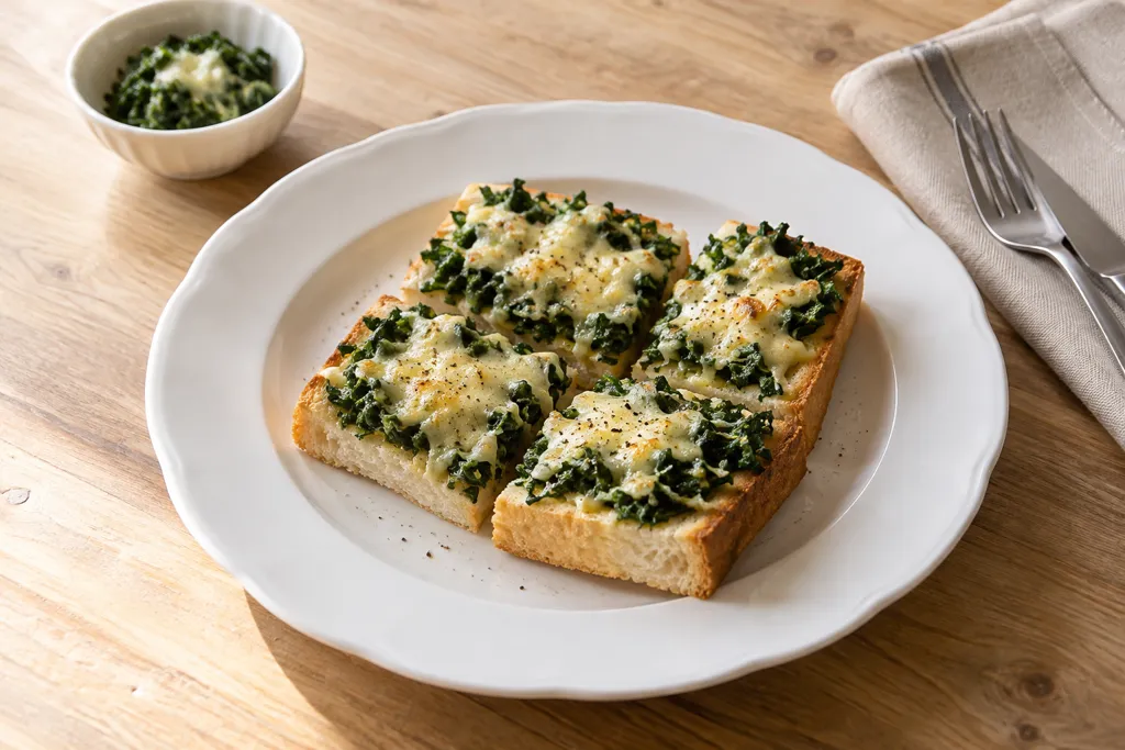ケールと食パンのチーズトーストの完成イメージ