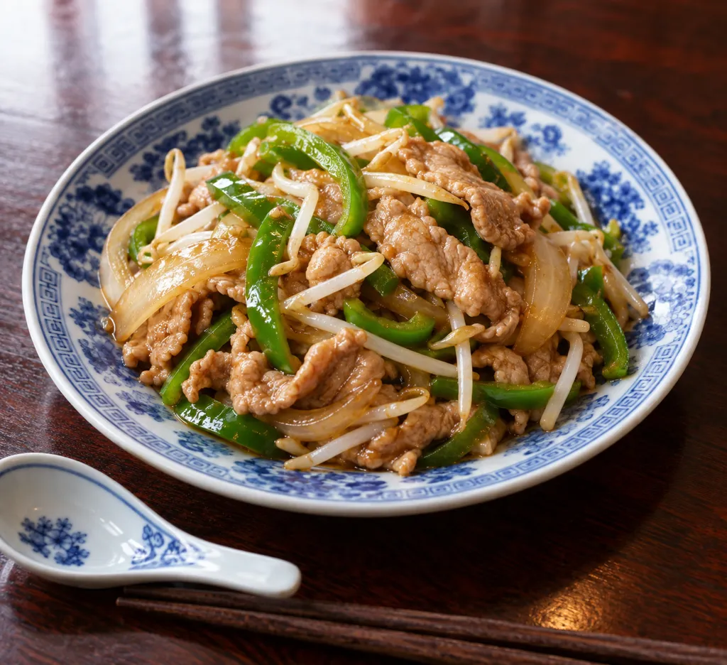 時短豚ロースとピーマンの中華炒めの完成イメージ