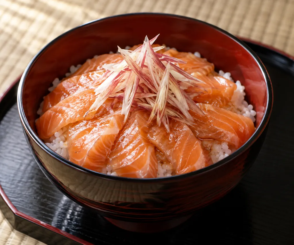 サーモンとみょうがの海鮮丼の完成イメージ