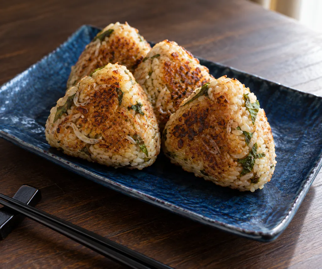 しらすと大葉の焼きおにぎりの完成イメージ