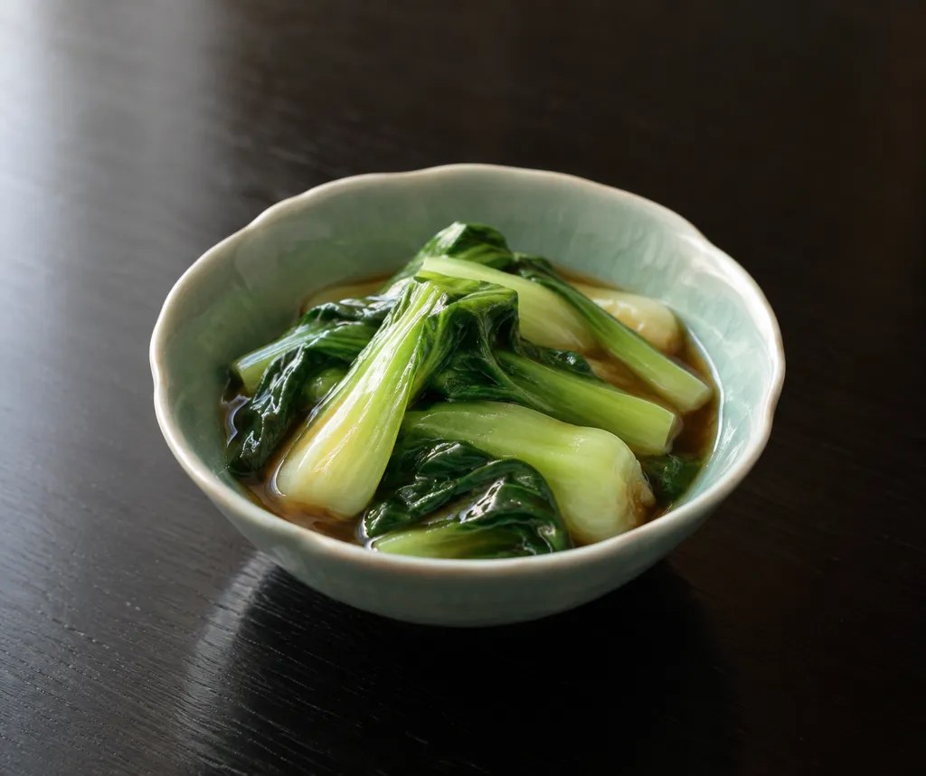 チンゲン菜の中華湯引きの完成イメージ