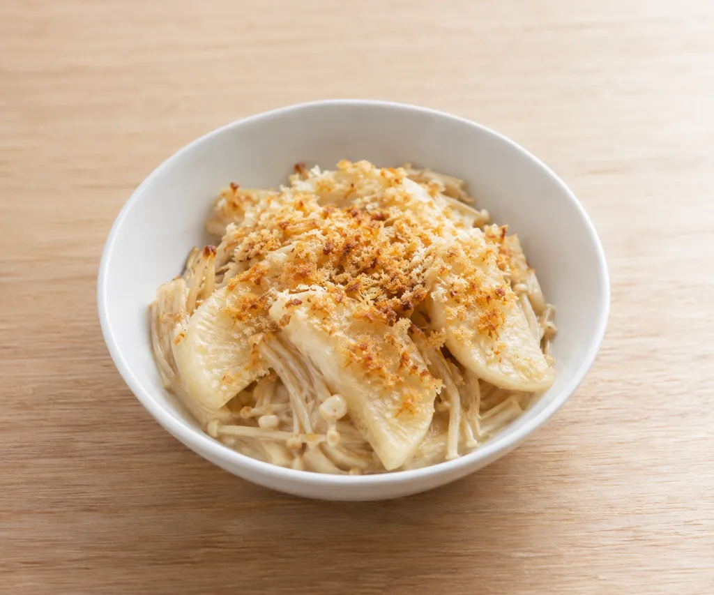 えのきと長芋の中華パン粉焼きの完成イメージ