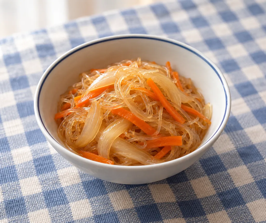 春雨と玉ねぎのしょうが煮の完成イメージ