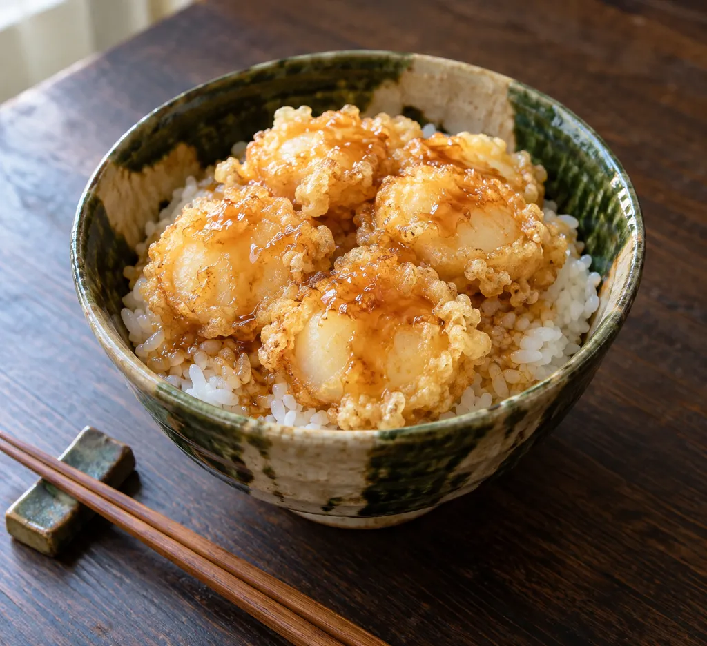 ほたての天丼の完成イメージ