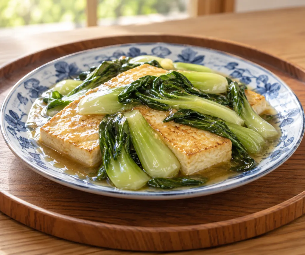 豆腐とチンゲン菜のしょうがあんかけの完成イメージ