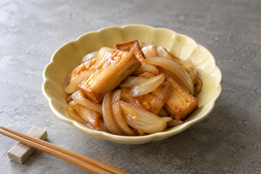 厚揚げと玉ねぎの中華焼きの完成イメージ