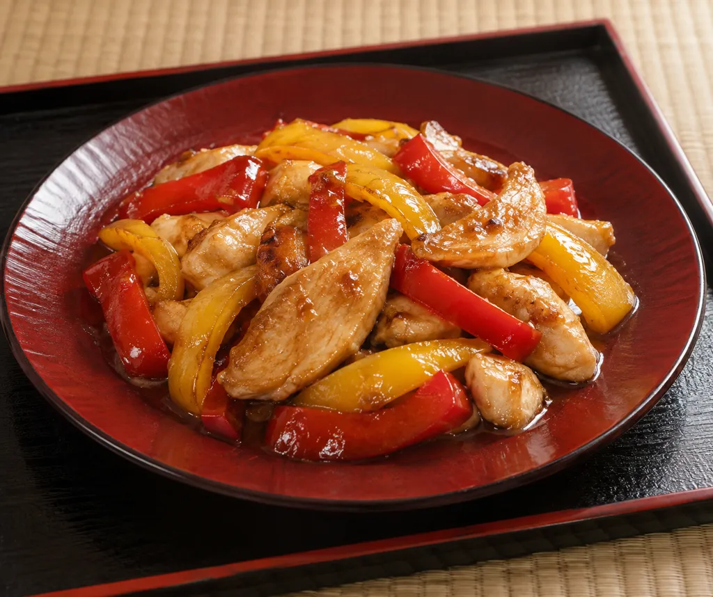 鶏むね肉とパプリカのごま油南蛮の完成イメージ
