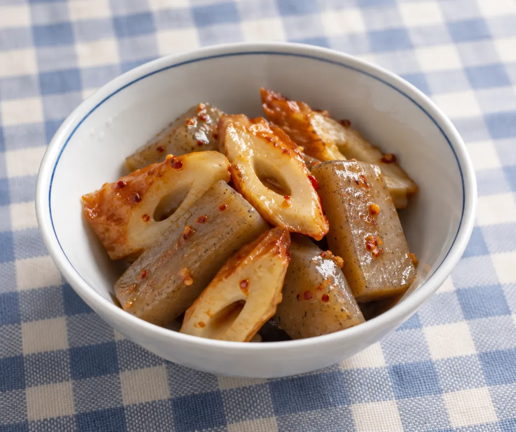 こんにゃくとちくわの七味炒りの完成イメージ