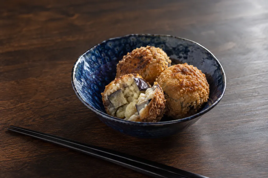 じゃがいもとなすの味噌焼きコロッケの完成イメージ
