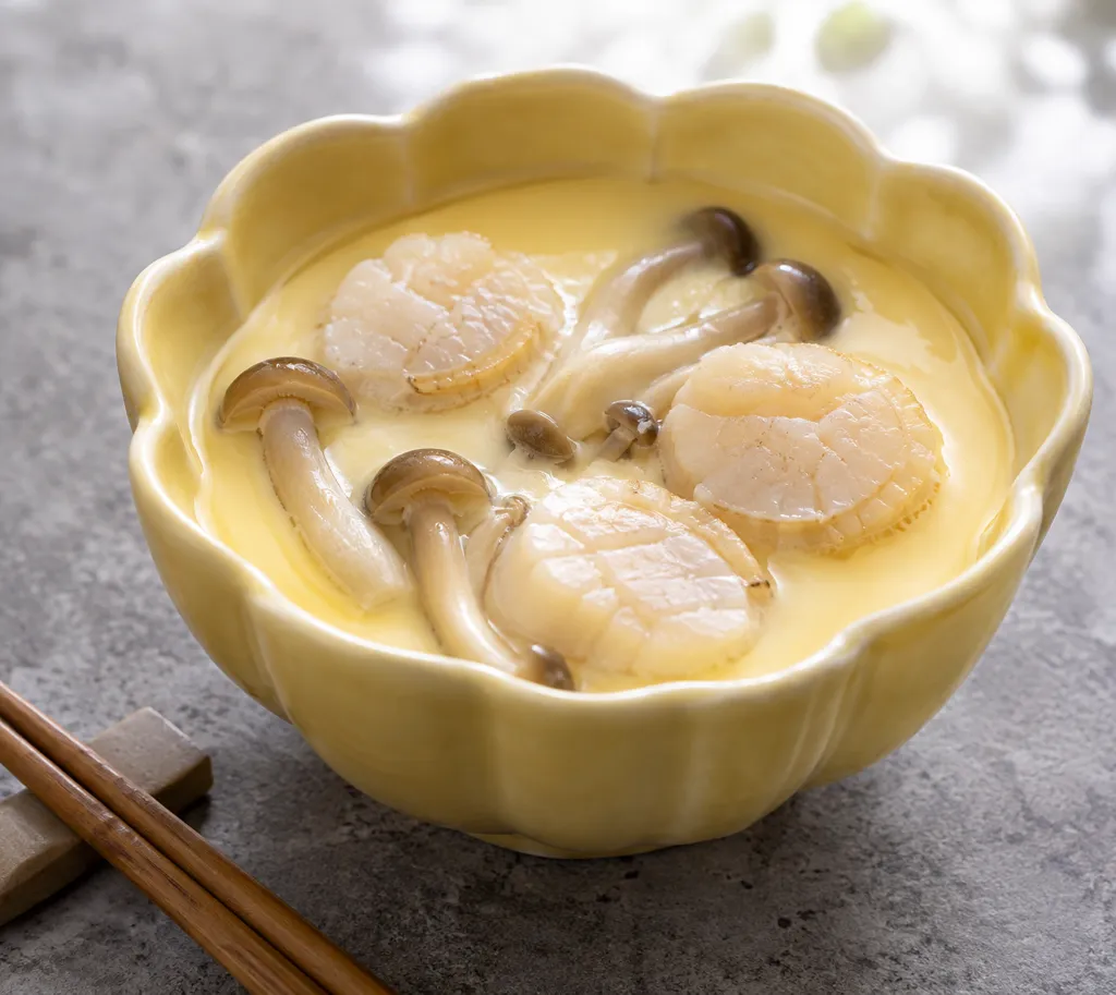 ほたてとしめじの中華茶碗蒸しの完成イメージ