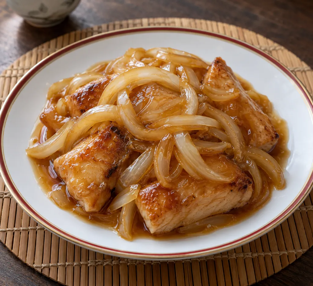 かれいと玉ねぎの甘酢あんかけの完成イメージ