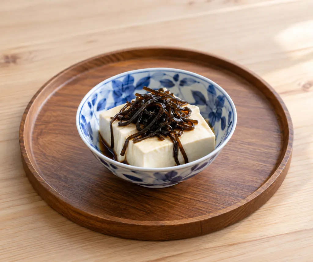 豆腐と塩昆布の冷ややっこの完成イメージ