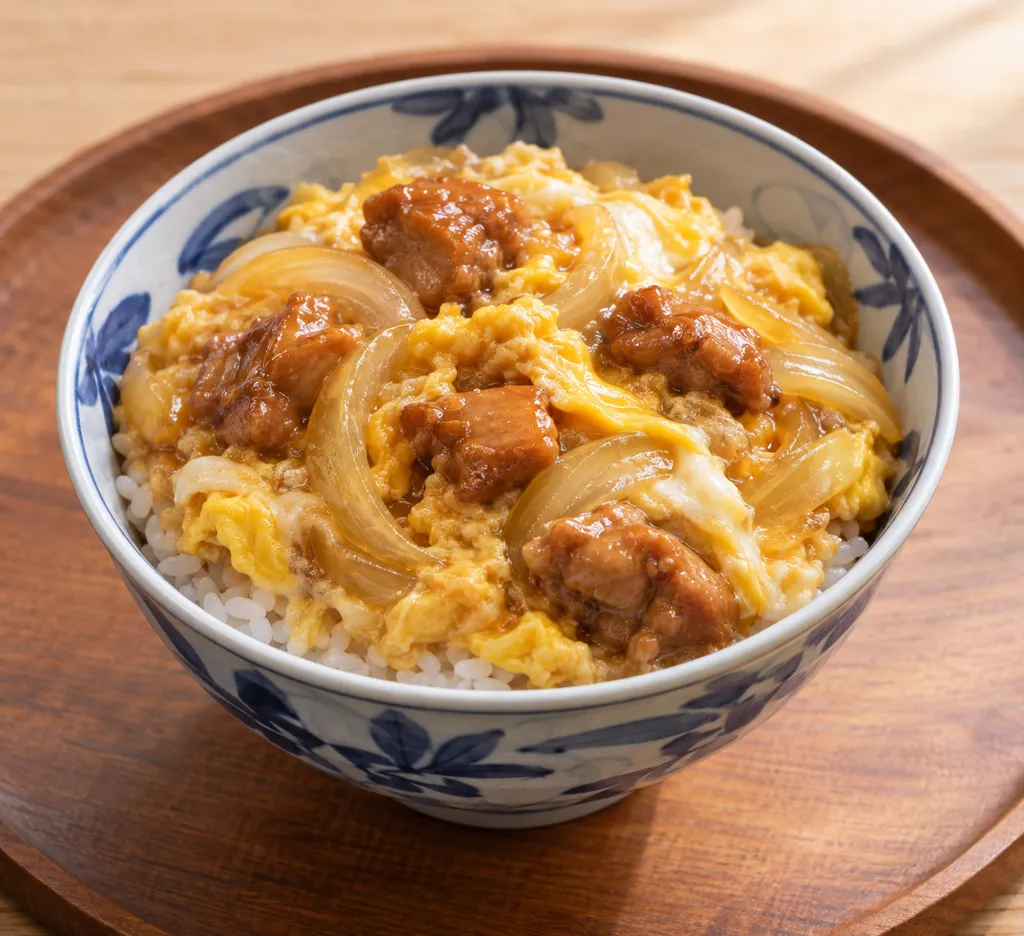 玉ねぎの親子丼の完成イメージ