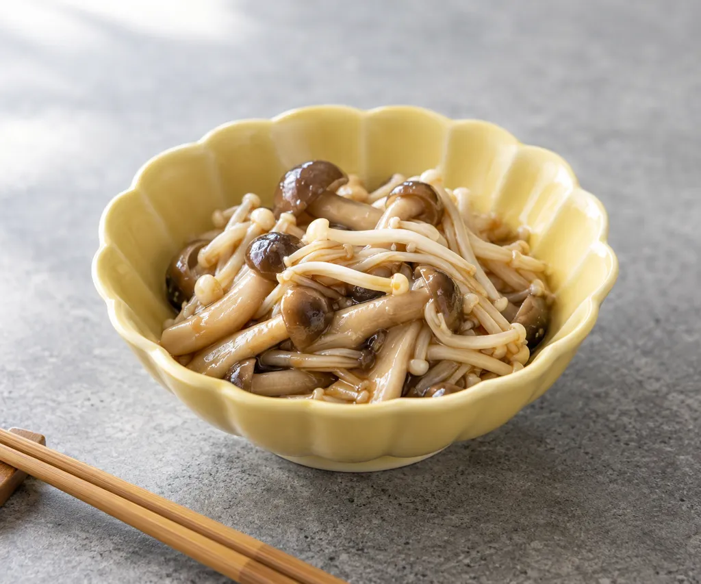 しめじとえのきの中華油和えの完成イメージ