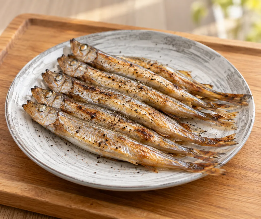 ししゃものこしょう香る香ばしい塩焼きの完成イメージ