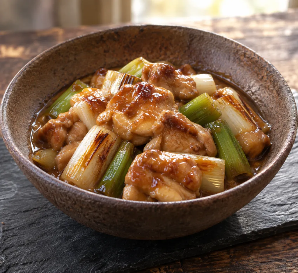 鶏もも肉とねぎのしょうが味噌煮の完成イメージ