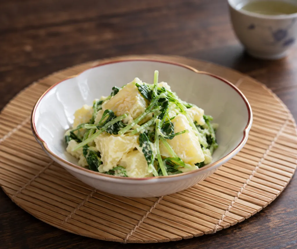 豆苗の中華ポテトサラダの完成イメージ