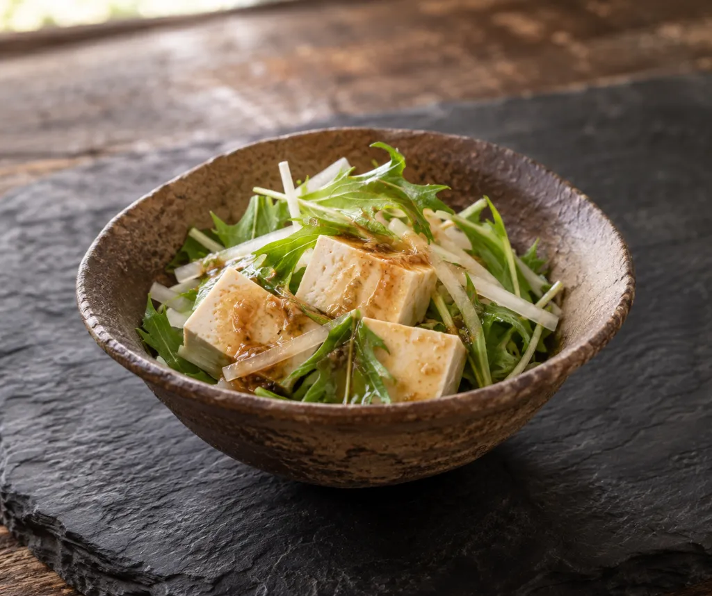 豆腐と水菜のサラダの完成イメージ