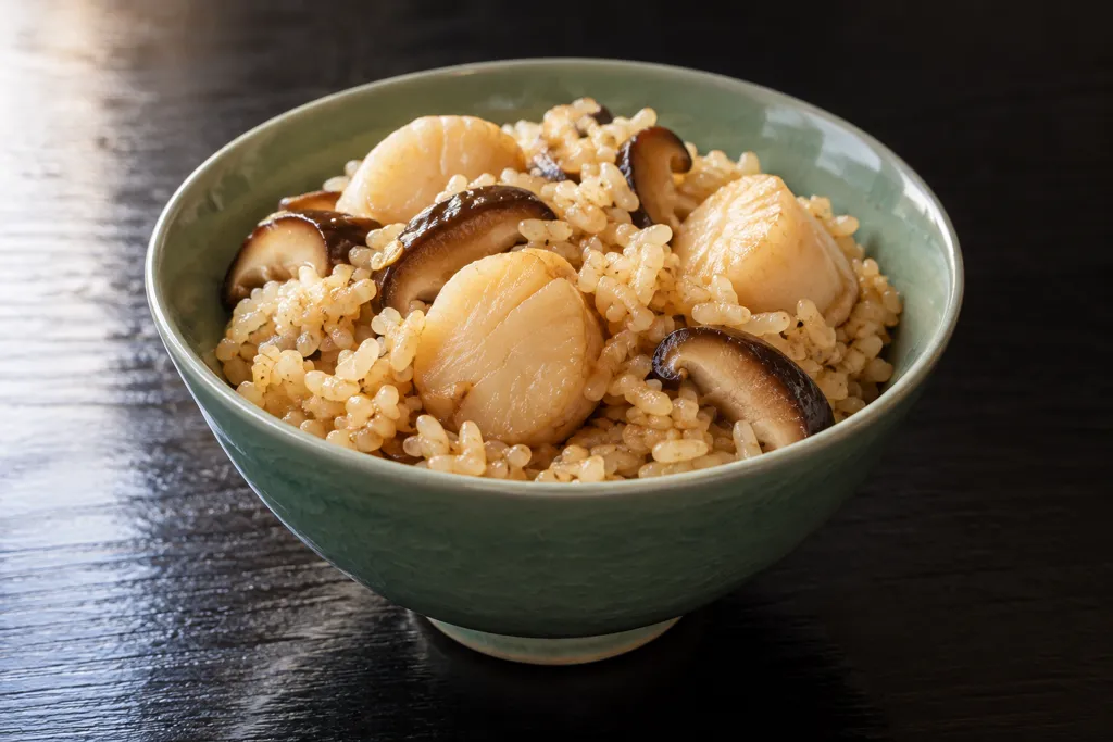 ほたてとしいたけの中華炊き込みご飯の完成イメージ