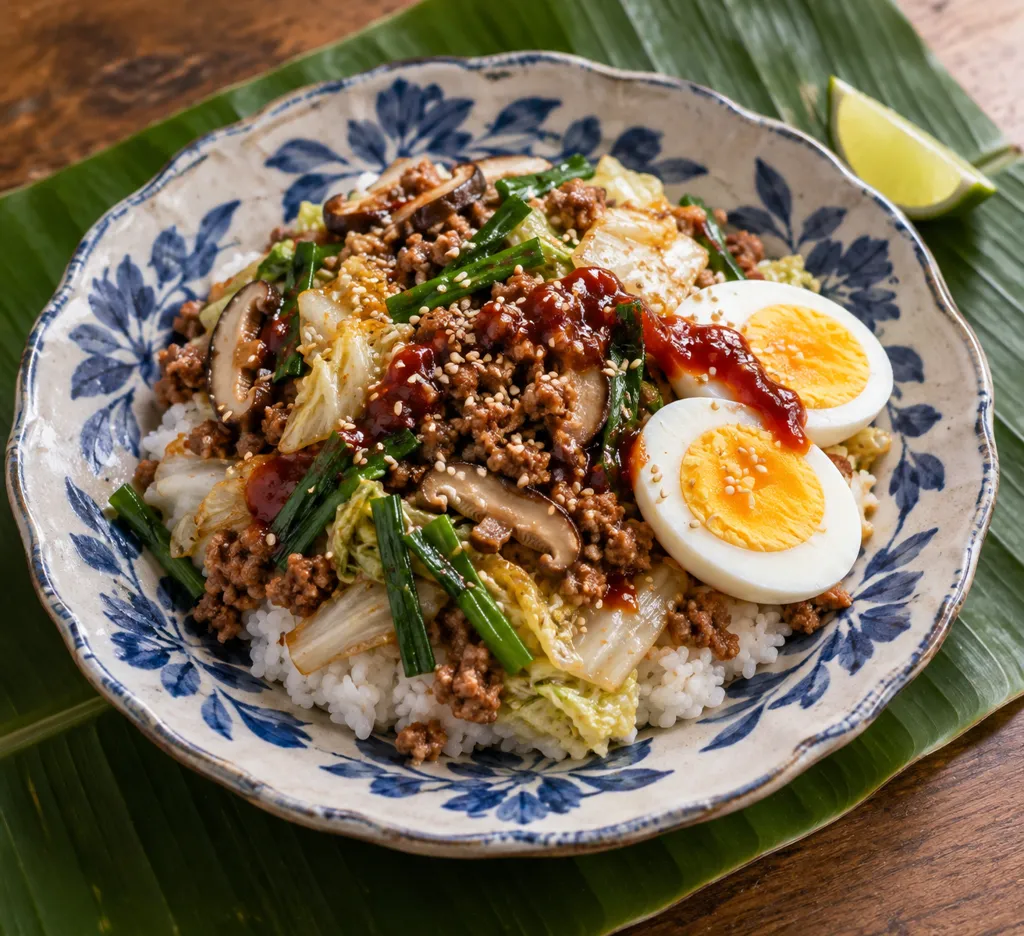 豚ひき肉と白菜のビビンバの完成イメージ