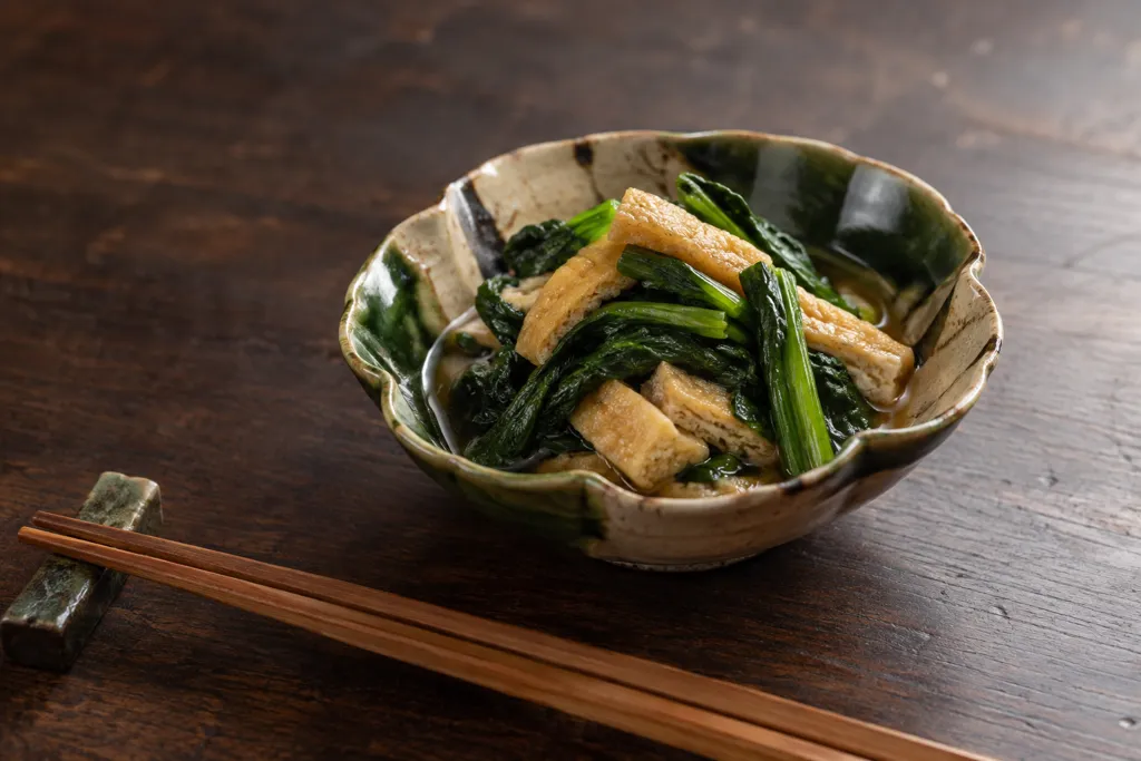 油揚げとほうれん草の甘辛煮の完成イメージ