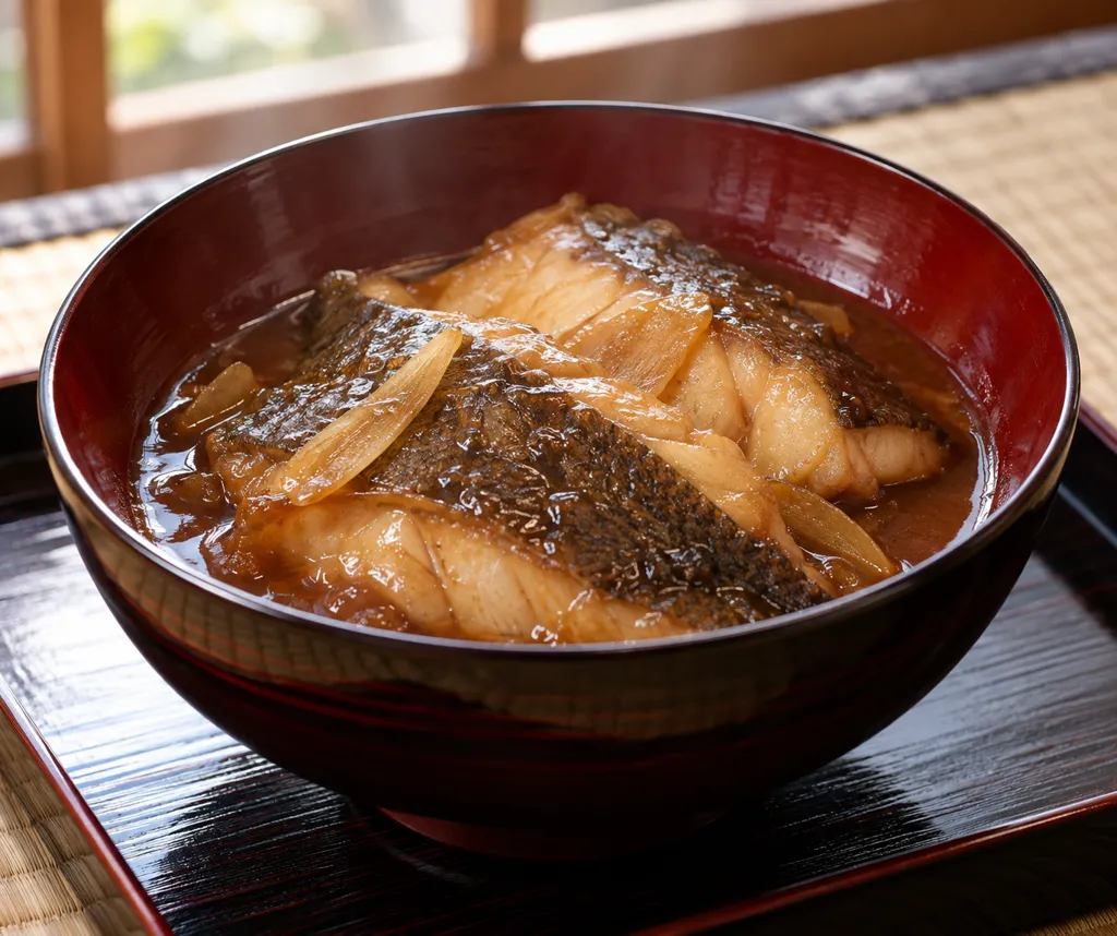 かれいの味噌煮の完成イメージ