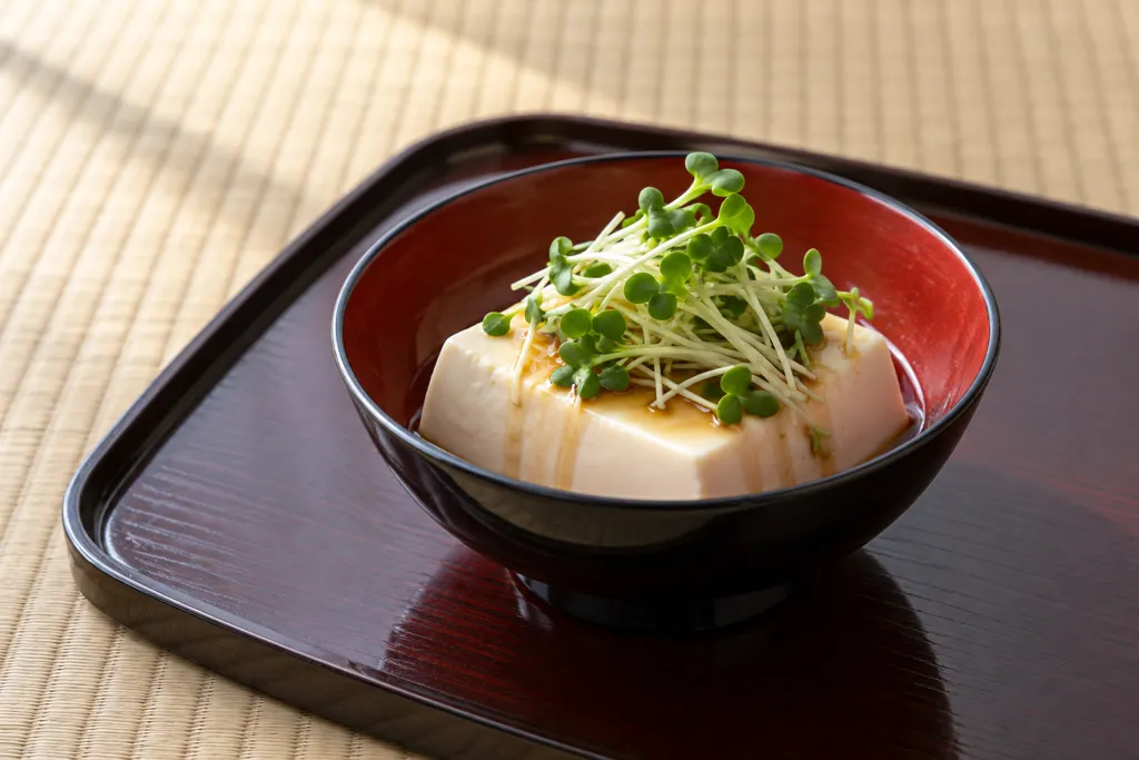 豆腐とかいわれ大根の冷ややっこの完成イメージ