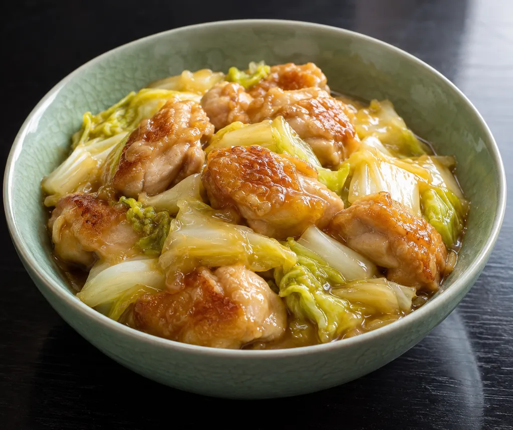 鶏もも肉と白菜のレモン醤油あんかけの完成イメージ