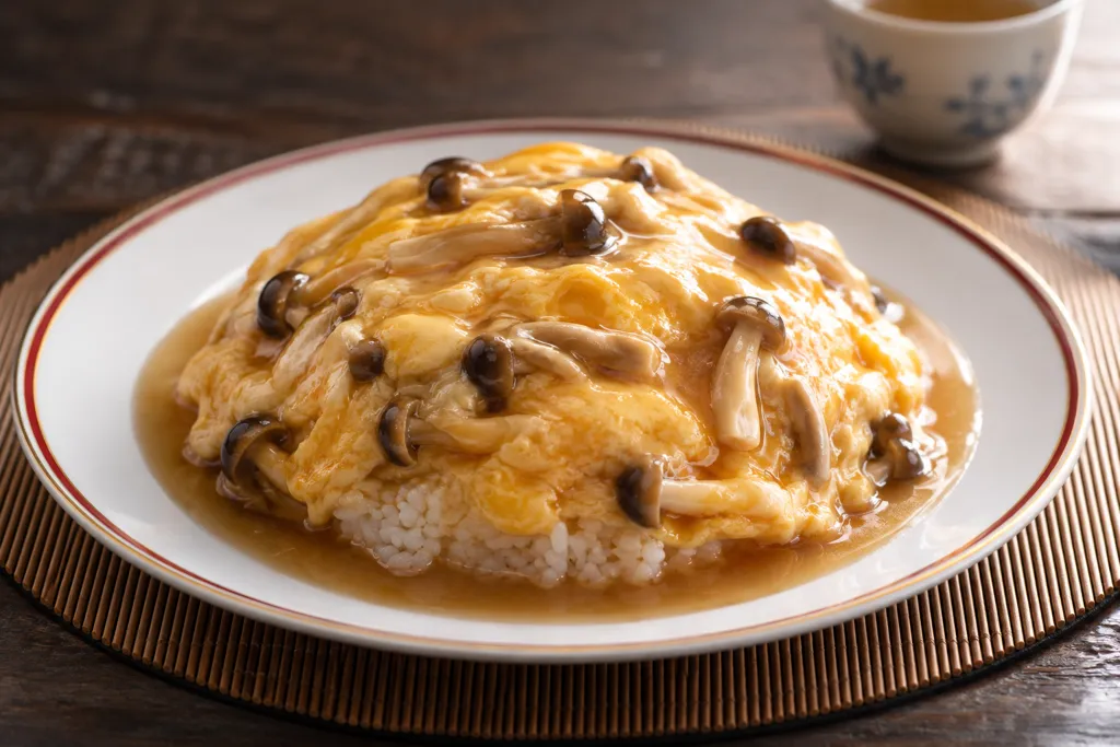 しめじと卵の天津飯の完成イメージ