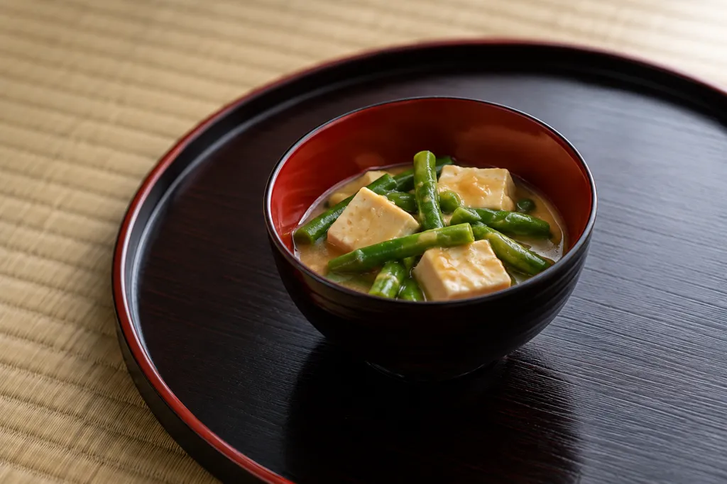 豆腐といんげんの味噌煮の完成イメージ