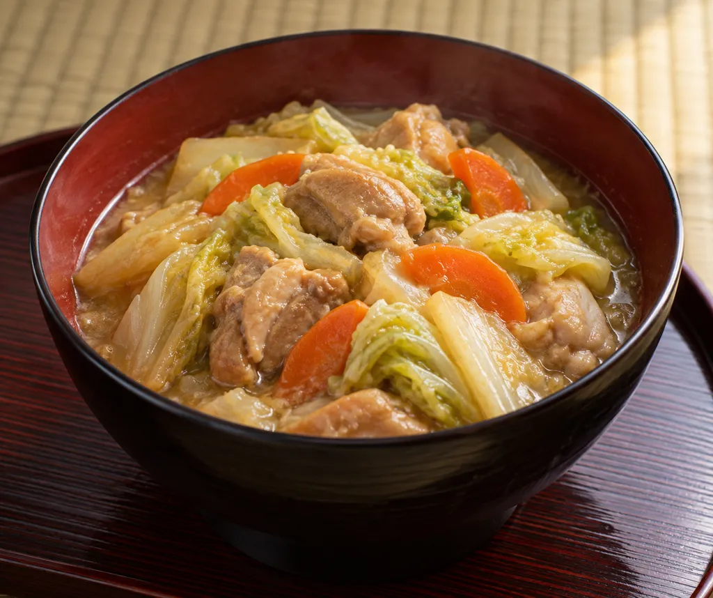 鶏肉と白菜の味噌煮の完成イメージ