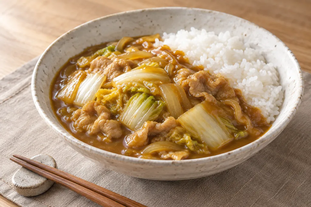 豚バラ肉と白菜の和風カレーの完成イメージ