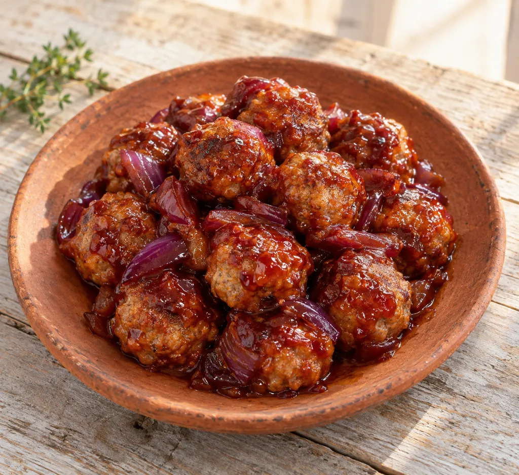 紫玉ねぎの肉だんご甘酢味の完成イメージ