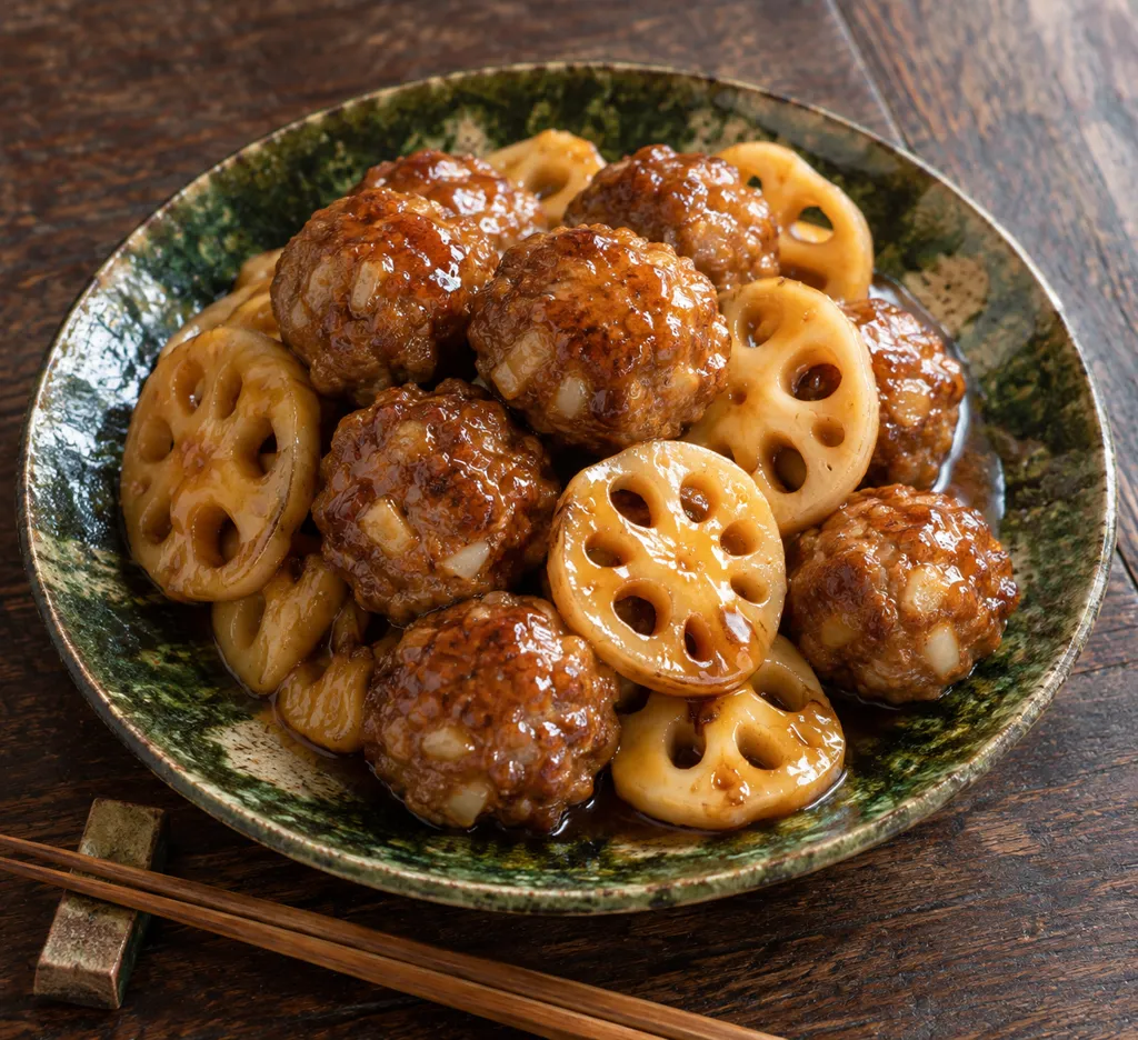 合いびき肉とれんこんの甘酢肉団子の完成イメージ