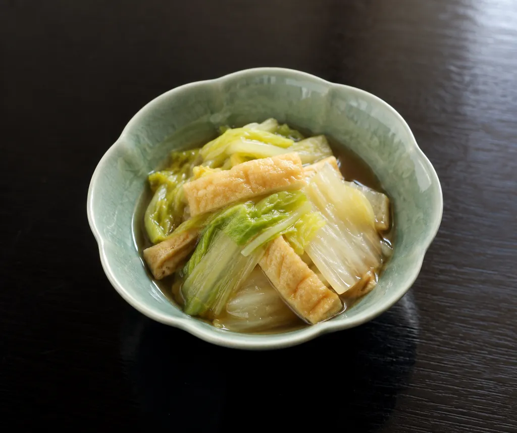 白菜と油揚げの中華蒸しの完成イメージ